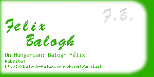 felix balogh business card